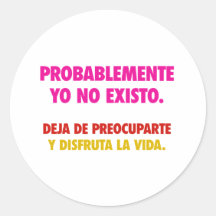 No existo round stickers