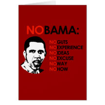 NO EXPERIENCE, NOBAMA GREETING CARDS