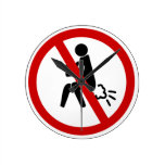 NO Farting ⚠ Funny Thai Toilet Sign ⚠ Round Clocks