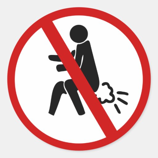 NO Farting ⚠ Funny Thai Toilet Sign ⚠ Round Sticker