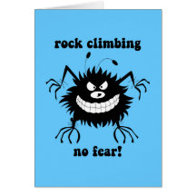 no fear rock climbing greeting cards