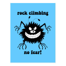 no fear rock climbing postcard