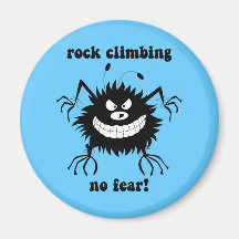 no fear rock climbing refrigerator magnet