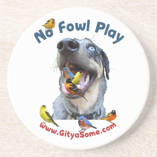 No Fowl Play Bird Dog Beverage Coaster