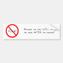 No Funk bumper sticker