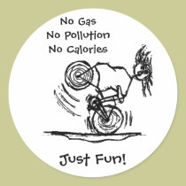 No Gas, No Pollution, No Calories stickers
