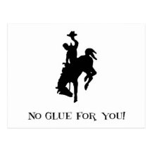 No Glue For You! Wild Crazy Horse & Rider Postcards