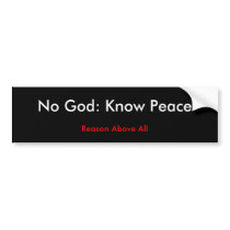 No God:Know Peace Bumper Sticker
