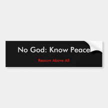 No God:Know Peace Bumper Sticker