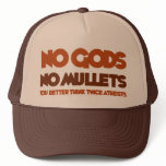 No Gods No Mullets You Better Think Twice Atheist Mesh Hats