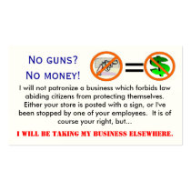 No guns = No ney business card
