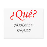 No Hablo Ingles postcards