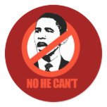 NO HE CAN'T / ANTI-OBAMA T-SHIRT stickers