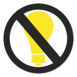 no incandescent bulbs stickers