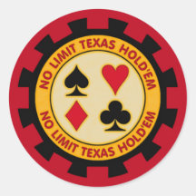 No Limit Texas Hold'em Poker Chip Sticker
