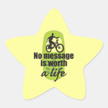 No Message is Worth a Life Star Sticker