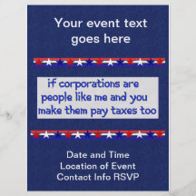 No More Corporate Welfare Personalized Flyer