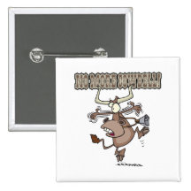 no more cowbell funny crazy cow cartoon pinback buttons