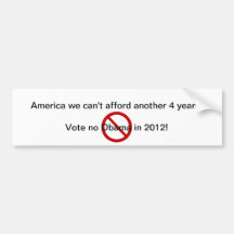 NO MORE OBAMA BUMPER STICKERS
