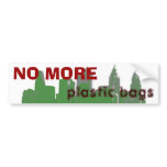 NO MORE plasic bags - Bumper sticker bumper stickers