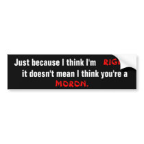 No Moron Bumper Sticker