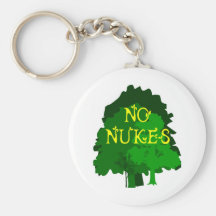 No Nukes Saying with Trees Key Chains
