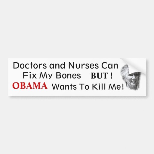 NO OBAMA  Anti health Care Bumper Sticker
