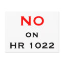 NO on HR 1022 postcards