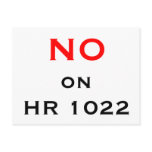 NO on HR 1022 postcards