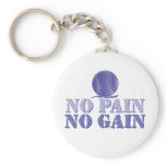 No pain, no gain - softball/baseball (purple) key chain