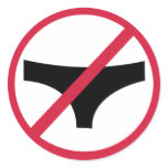 No panties round sticker