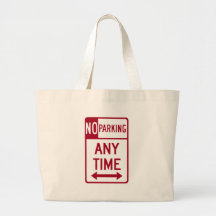 No Parking Any Time Road Sign Canvas Bag