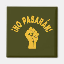 No Pasaran - They Shall Not Pass Fridge Magnets