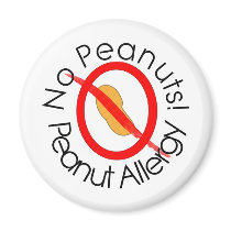 No Peanuts! Peanut Allergy Fridge Magnet