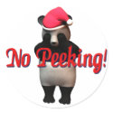 No Peeking Panda Bear! Sticker