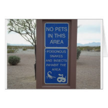 No Pets Desert Warning Sign Cards
