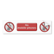 NO PHONE ZONE Sign - Bumper Sticker