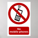 NO PHONE ZONE Sign - poster