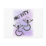 No Pity! - disability t-shirt postcards