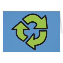 No Polluter Hooter Earth & Recycle Symbols Greeting Card