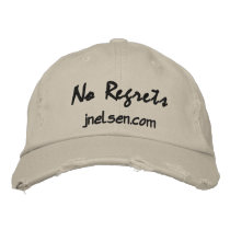 No Regrets, jnelsen.com Embroidered Baseball Cap