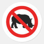 No Rhinos Allowed Round Sticker