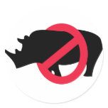 No Rhinos - Rino Buster Round Stickers