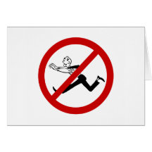 no-running greeting card