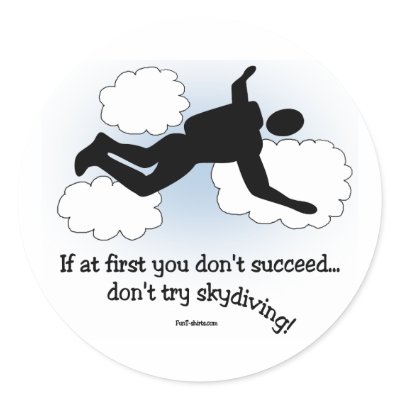 No Skydiving Round Sticker by tshirtfun