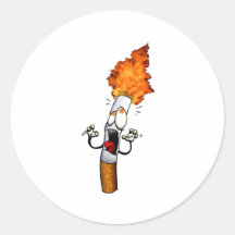 No Smoking Round Sticker