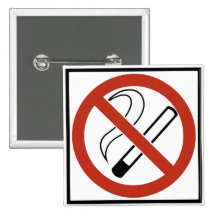 No Smoking Sign Pinback Buttons