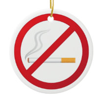 No smoking sign with a smoking cigarette ornament
