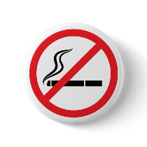 No smoking sign with black cigarette symbol button
