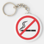 No smoking sign with black cigarette symbol key chain